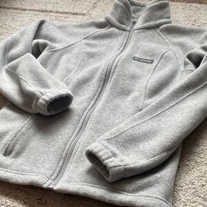 Columbia Light Gray Full-Zip Fleece Jacket